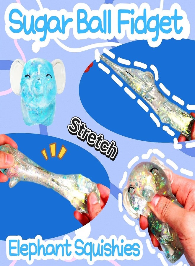 EVDERS 1Pcs Elephant Squishy Fidget Toys Squishy Stress Balls for Adults Sugar Stress Ball Sensory Toys Stress Relief Toy Squeeze Ball Party Favors for Kids, Easter Basket Stuffers (Blue) - Image 3